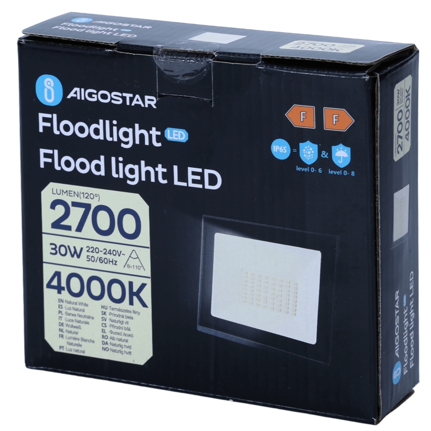 Aigostar - Proiector LED 30 W, 230 V, 4000 K, IP65
