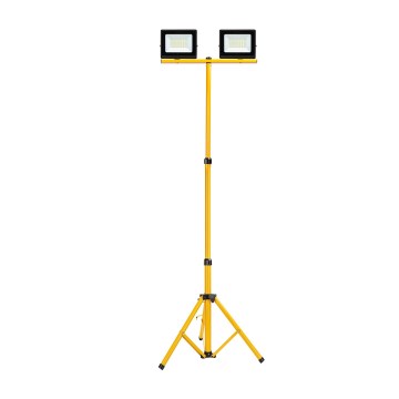 Aigostar - Proiector LED cu stativ 2xLED/30W/230V 6500K IP65 portocaliu/negru