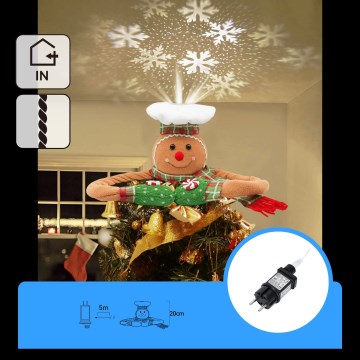 Aigostar - Proiector LED de Crăciun cu fulgi de zăpadă LED/5W/230V lumină albă rece turtă dulce