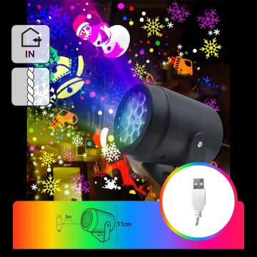 Aigostar - Proiector LED de Crăciun cu fulgi de zăpadă LED/5W/230V multicolor
