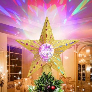 Aigostar - Proiector LED de Crăciun cu fulgi de zăpadă LED/5W/230V multicolor stea aurie