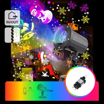 Aigostar - Proiector LED de Crăciun pentru exterior cu fulgi de zăpadă, LED/5W/230V IP44 multicolor