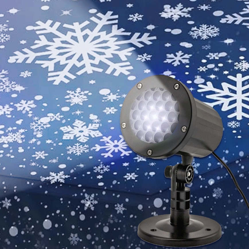 Aigostar - proiector LED de exterior pentru Crăciun cu fulgi LED/5W/230V IP44 alb rece