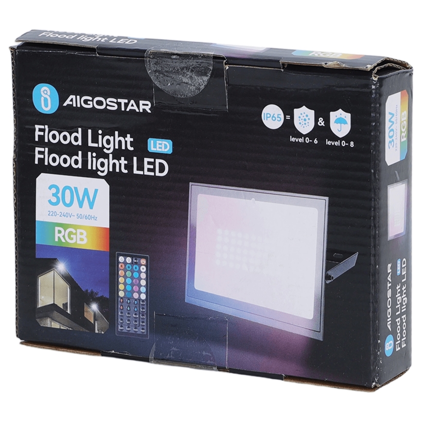Aigostar - Proiector LED RGB reglabil, 30W, 230V, IP65 + telecomandă