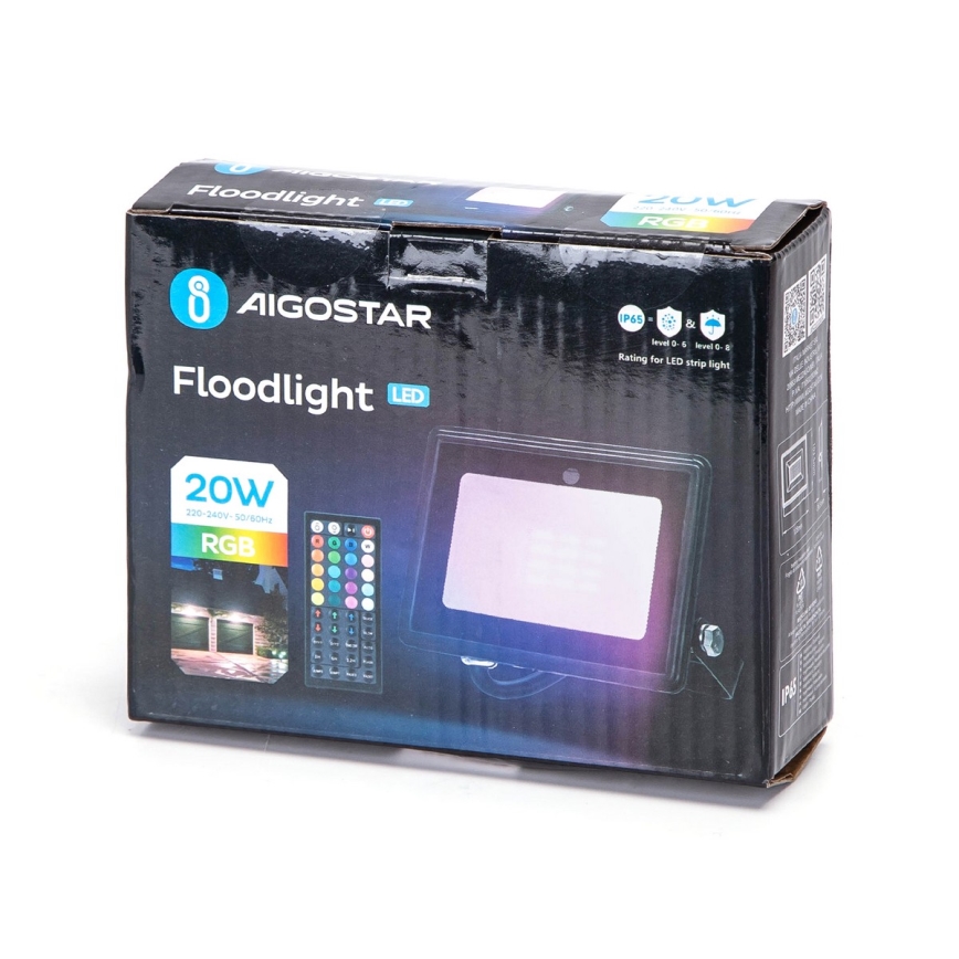 Aigostar - Proiector LED RGBW dimmabil, 20W, 230V, IP65 + telecomandă