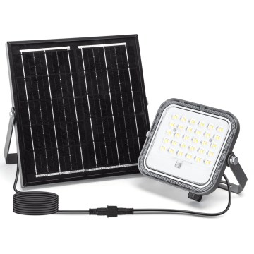 Aigostar - Proiector solar LED cu reglare a intensității, 50 W, 3,4 V, 3000/4000/6500 K, IP66, 4000 mAh + telecomandă