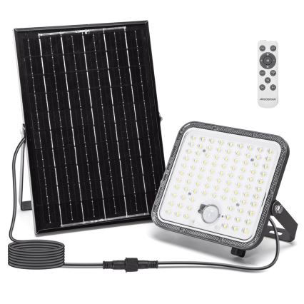 Aigostar - Proiector solar LED reglabil cu senzor LED/120W/3,4V 6500K IP66 8000 mAh + telecomandă