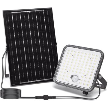 Aigostar - Proiector solar LED reglabil cu senzor LED/120W/3,4V 6500K IP66 8000 mAh + telecomandă