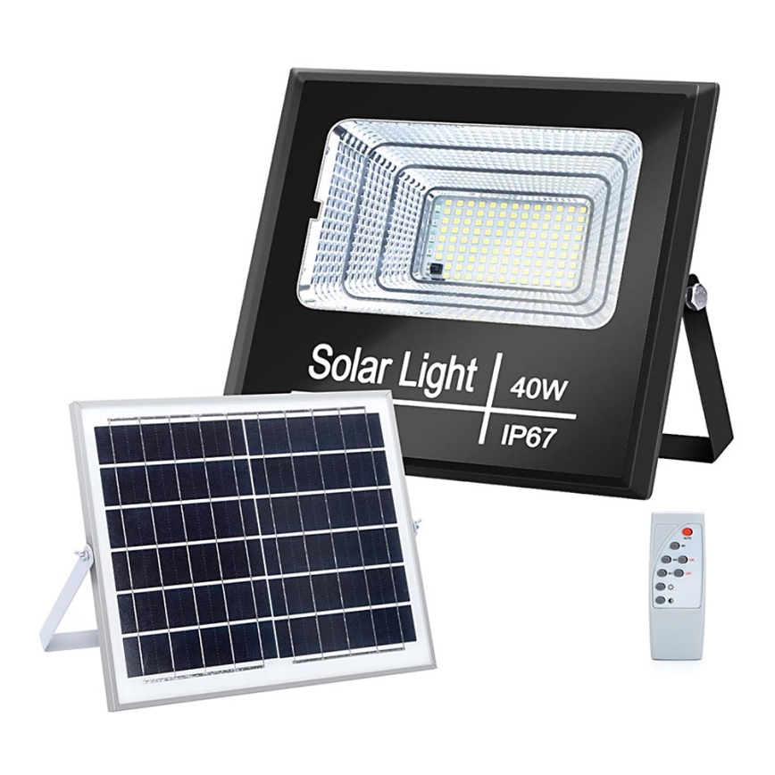 Aigostar - Proiector solar LED reglabil, LED/40W/3,2V IP67 2000 mAh + telecomandă