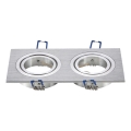 Aigostar - Rama dublă pentru corp de iluminat încastrat GU10 17,3x9,1 cm crom mat