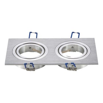 Aigostar - Rama dublă pentru corp de iluminat încastrat GU10 17,3x9,1 cm crom mat
