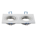 Aigostar - Ramă dublă pentru spot încastrat GU10 17,3x9,1 cm albă