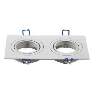 Aigostar - Ramă dublă pentru spot încastrat GU10 17,3x9,1 cm albă