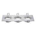 Aigostar - Ramă triplă pentru spot încastrat GU10 25,5x9,1 cm crom mat