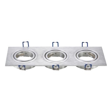 Aigostar - Ramă triplă pentru spot încastrat GU10 25,5x9,1 cm crom mat