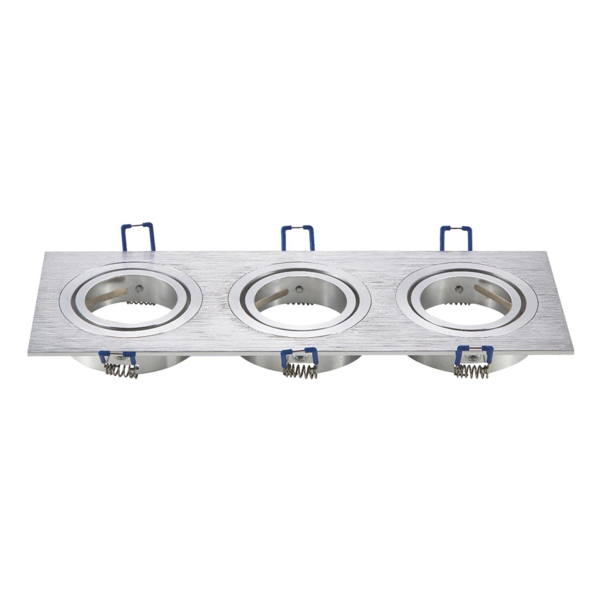 Aigostar - Ramă triplă pentru spot încastrat GU10 25,5x9,1 cm crom mat