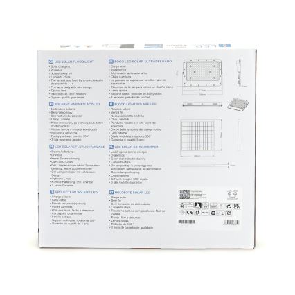 Aigostar - Proiector solar LED reglabil 200W/3,2V IP65 20000 mAh + telecomandă