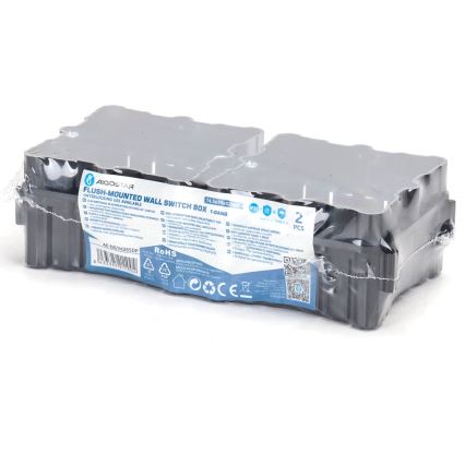 Aigostar - Set 2x cutii de montaj pentru montare încastrată, negre