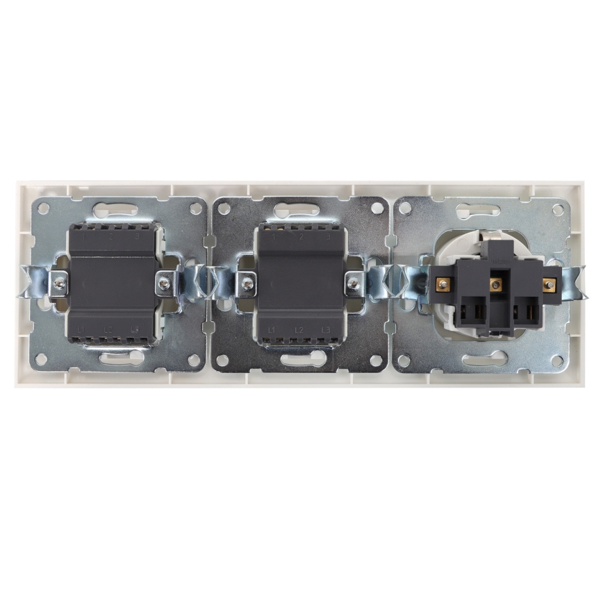 Aigostar - Set 2x întrerupător de perete cu priză 1x16A/250V SCHUKO