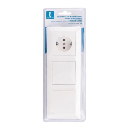 Aigostar - Set 2x întrerupător de perete cu priză 1x16A/250V SCHUKO