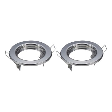 Aigostar - Set 2x rame pentru spoturi încastrate GU10, diametru 8 cm, crom lucios