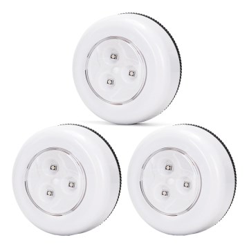Aigostar - Set 3x lămpi de veghe portabile LED RGB LED/3xAAA + telecomandă