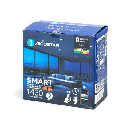 Aigostar - Set de 3 spoturi LED RGBW MESH, reglabile, încastrate LED/15W/230V 2700K-6500K Ø17 cm