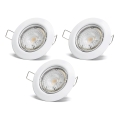 Aigostar - Set 3x spot LED încastrat, 1x GU10/4,5W/230V/3000K, alb