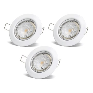 Aigostar - Set 3x spot LED încastrat 1xGU10/4,5W/230V 6500K alb
