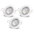 Aigostar - Set 3x spoturi LED încastrate, soclu GU10 1x/4,5W/230V 4000K, alb