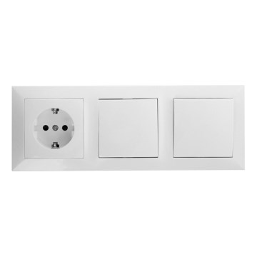 Aigostar - Set de 2 întrerupătoare casnice cu priză 1x16A/250V SCHUKO