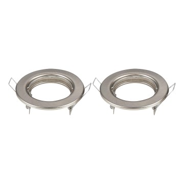 Aigostar - Set de 2 rame pentru spoturi încastrate GU10 Ø 8 cm crom mat