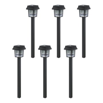 Aigostar - Set de 6 lămpi solare LED, 2 V, 6500 K, IP44, 40 mAh, negru