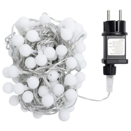 Aigostar - Ghirlandă LED decorativă pentru exterior, 100 LED, 8 moduri, 10 m, IP44, alb rece