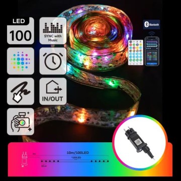 Aigostar - Șir luminos inteligent LED RGBICW MESH de exterior, 100 LED, 10 m, IP44, cu telecomandă
