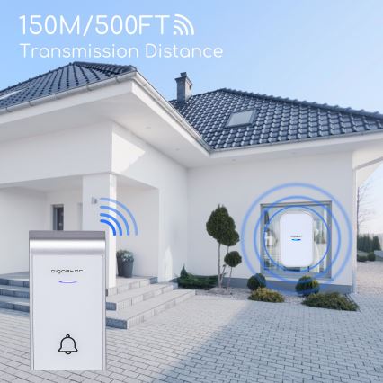 Aigostar - Sonerie fără fir pentru priză 230V/12V IP44 albă