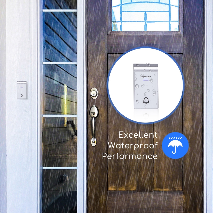 Aigostar - Sonerie fără fir pentru priză 230V/12V IP44 albă