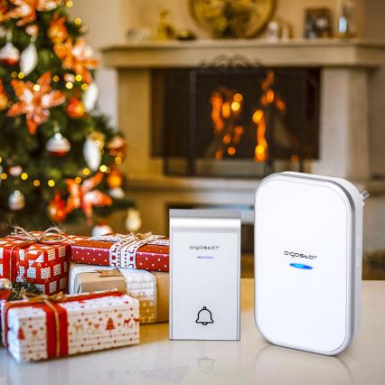 Aigostar - Sonerie fără fir pentru priză 230V/12V IP44 albă