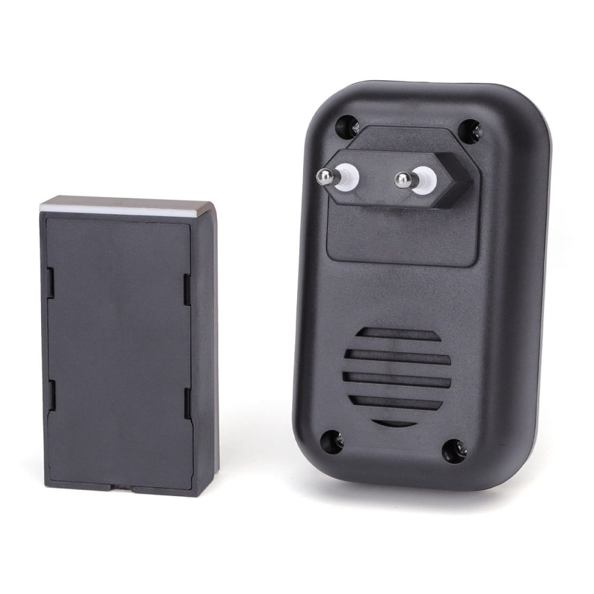 Aigostar - Sonerie wireless pentru priză 230V/12V IP44, negru