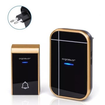 Aigostar - Sonerie wireless pentru priză 230V/12V IP44, negru