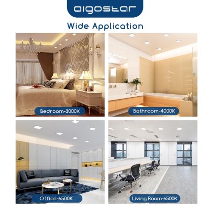 Aigostar - Spot încastrat LED/6W/230V 6500K 12x12 cm alb