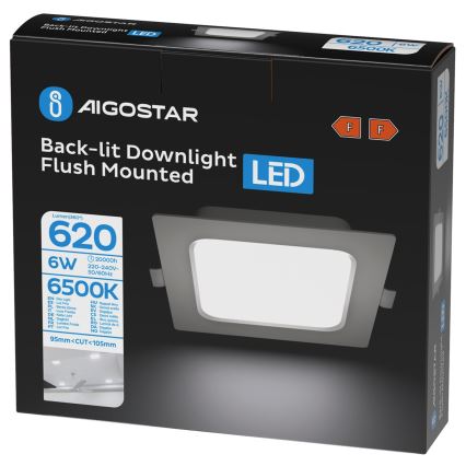 Aigostar - Spot încastrat LED/6W/230V 6500K 12x12 cm alb