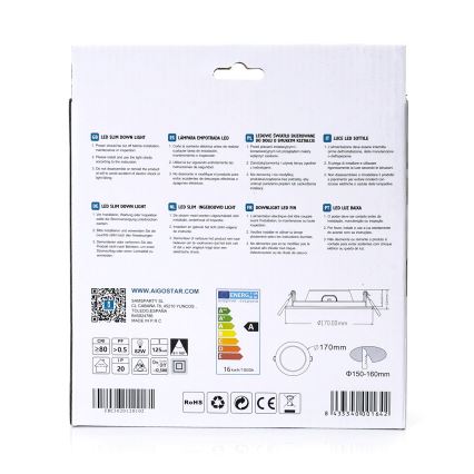 Aigostar - Spot LED încastrat ULTRATHIN LED/16W/230V 4000K alb
