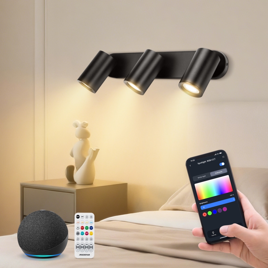 Aigostar - Spot LED RGBW dimabil MESH 3xLED/4,9W/230V 2700-6500K alb + telecomandă