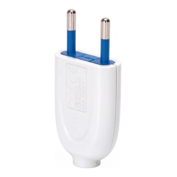 Aigostar - Ștecăr din plastic, 2P, 10A/250V, alb
