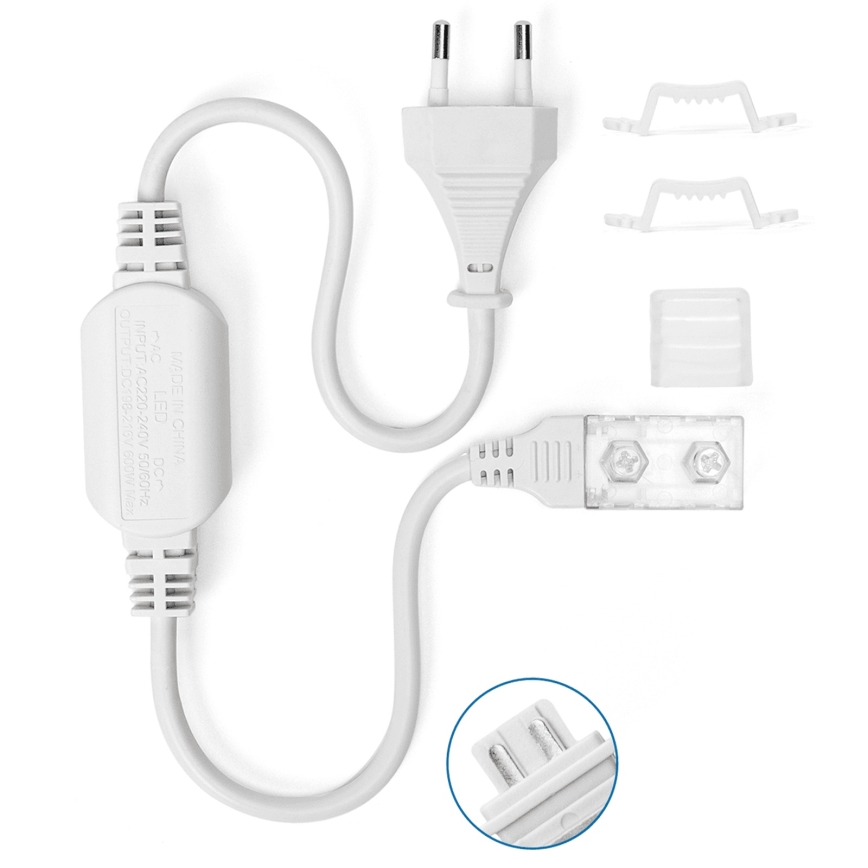 Aigostar - Sursă de alimentare pentru benzi LED 10 mm 600W/230V alb