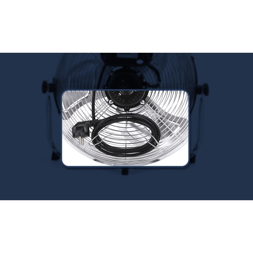 Aigostar - Ventilator de podea 100W/230V Ø 54 cm crom lucios