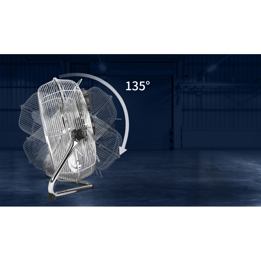 Aigostar - Ventilator de podea 100W/230V Ø 54 cm crom lucios