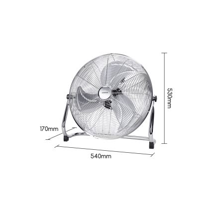 Aigostar - Ventilator de podea 100W/230V Ø 54 cm crom lucios