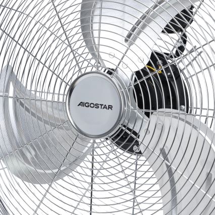 Aigostar - Ventilator de podea 100W/230V Ø 54 cm crom lucios
